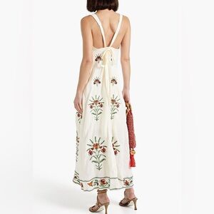 Agua by Agua Bendita Cienega Monarca Crema Linen Maxi Dress